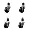 Service Caster 3'' Phenolic Wheel Swivel 1-7/8'' Expanding Stem Caster Set, 4PK SCC-EX20S314-PHR-178-4 - alternate 1